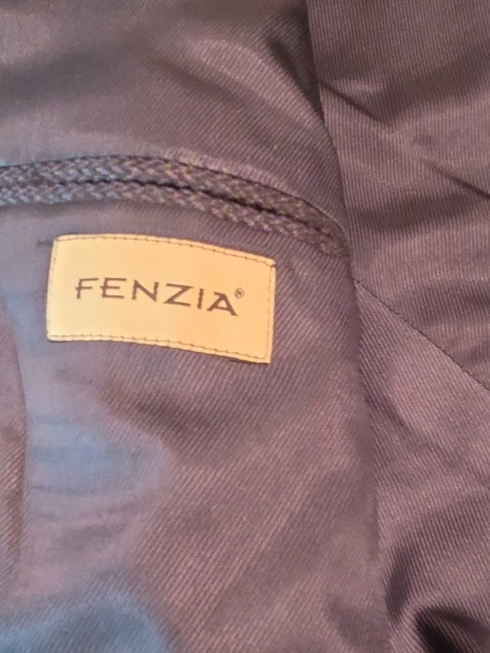 Men's FENZIA Dark Navy Wool Textured Blazer